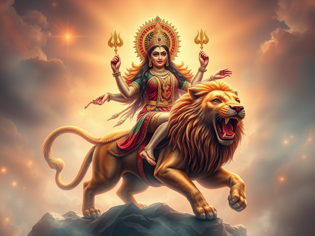 Chant a mantra to Durga to overcome fear and anxiety